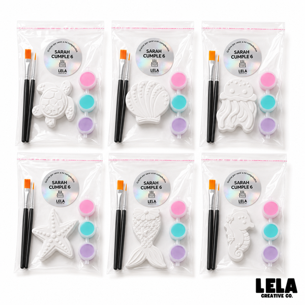 Mini kits de yesitos, animalitos del mar. Para regalar en eventos infantiles. X6, X15 o X25