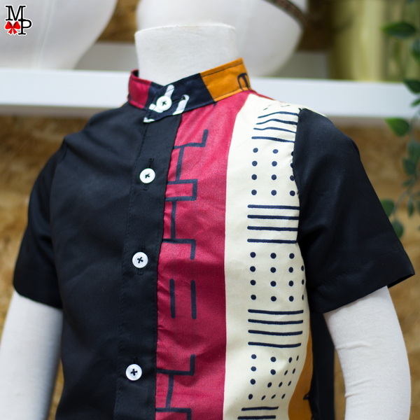 Conjunto inspirado en la Africa para niños, Camisa y pantalón,  disponible desde talla 12 meses hasta talla #14