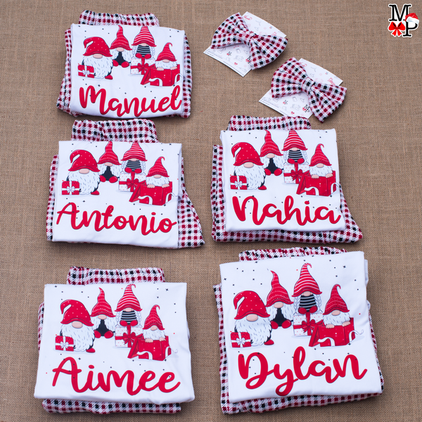 Set de Pijama Navideñas para adultos, Christmas Gnomes, DISPONIBLE TALLA M