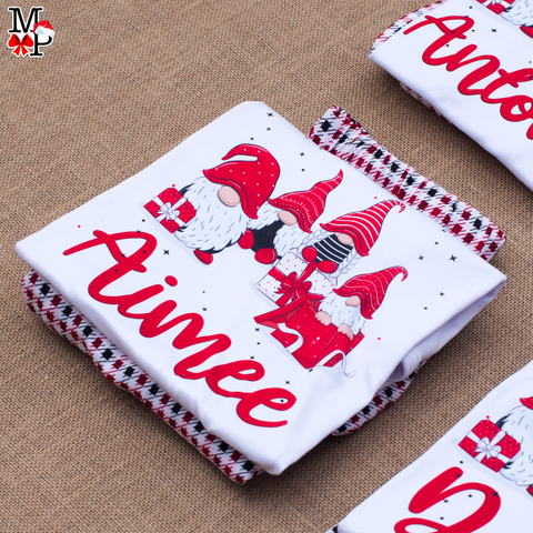 Set de Pijama Navideñas para adultos, Christmas Gnomes, DISPONIBLE TALLA M