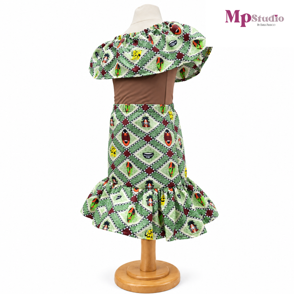 Conjunto Africano Infantil de 3 Piezas con Turbante