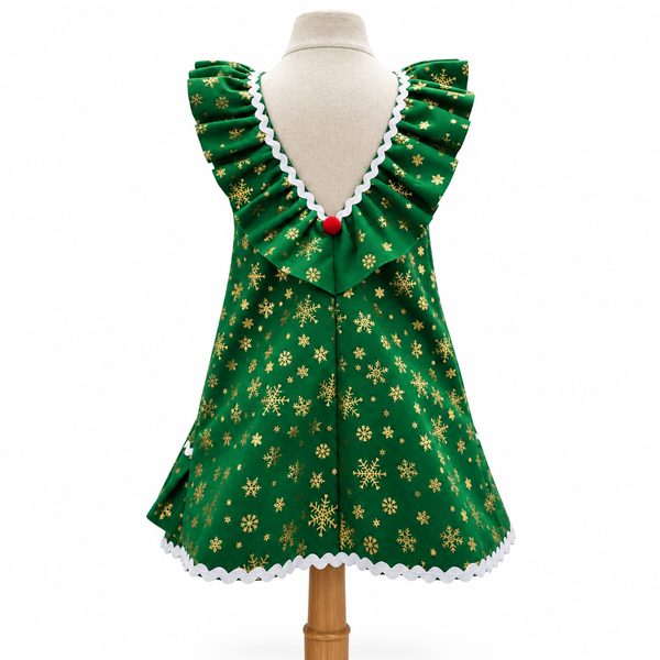 Vestido de Arbolito de Navidad con Cintillo | Niñas