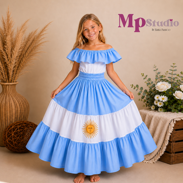 Set Típico Argentina – Leotardo y Falda | Niños y Adultos