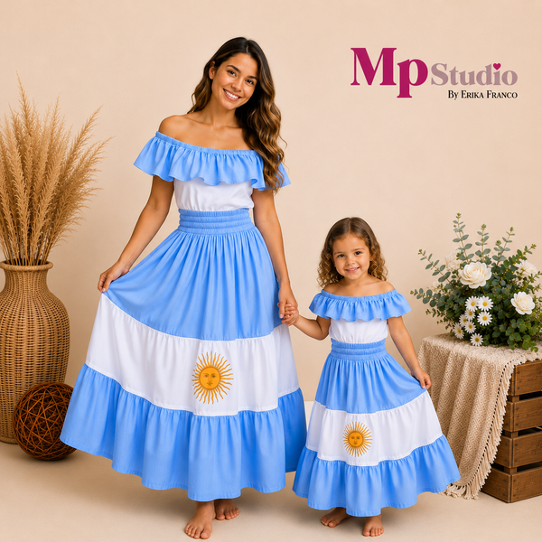 Set Típico Argentina – Leotardo y Falda | Niños y Adultos