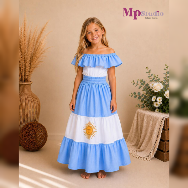Set Típico Argentina – Leotardo y Falda | Niños y Adultos