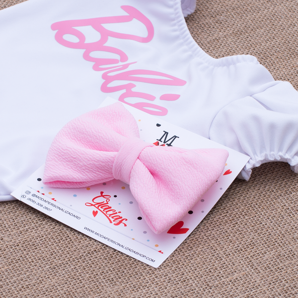 Leotardo personalizado inspirado en Muñeca mas accesorio del pelo