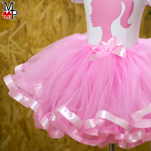 Set de tutu inspirado en Muñeca, Ropa cumpleaños niña rosado claro