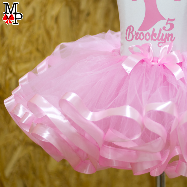 Set de tutu inspirado en Muñeca, Ropa cumpleaños niña rosado claro