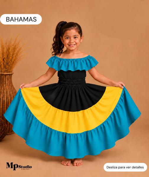 Set Típico de Bahamas – Leotardo y Falda | Niños y Adultos