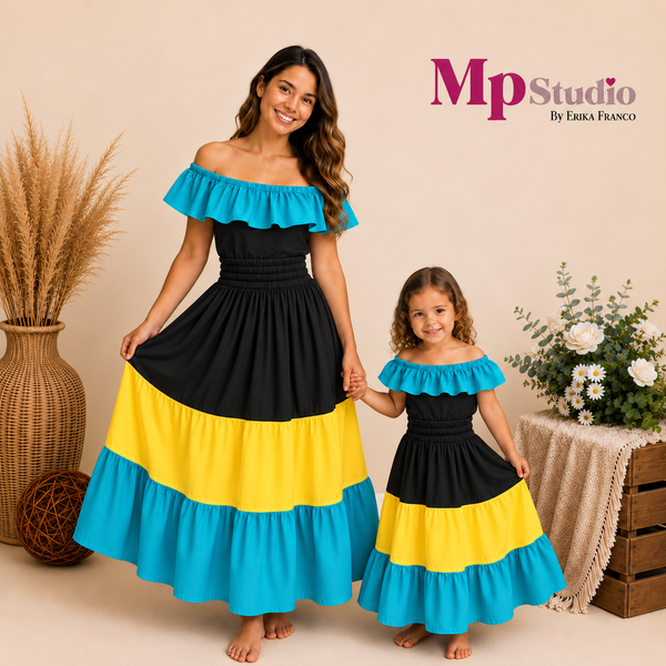 Set Típico de Bahamas – Leotardo y Falda | Niños y Adultos