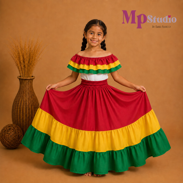 Set Típico Bolivia – Leotardo y Falda | Niños y Adultos