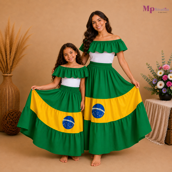 Set Típico de Brasil – Leotardo y Falda | Niños y Adultos