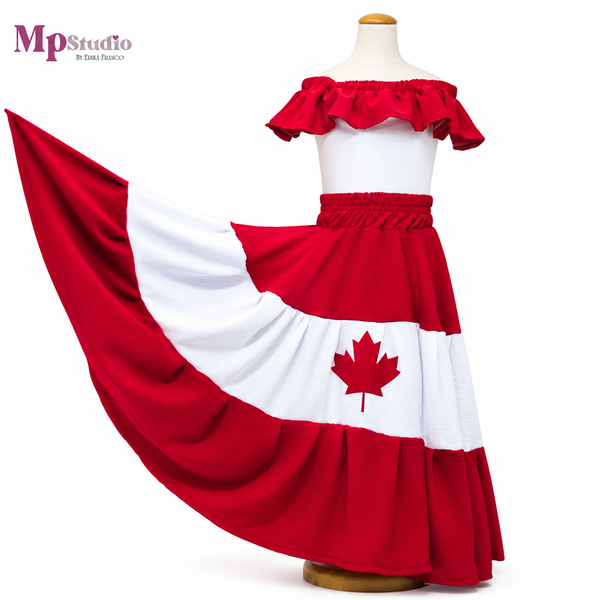 Set Típico Canadá – Leotardo y Falda | Niños y Adultos