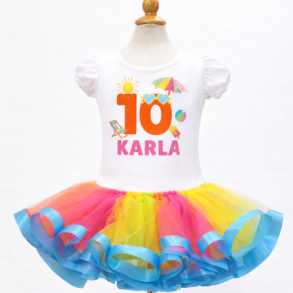 Set de tutu Pool party, Ropa cumpleaños niña fiesta de piscina