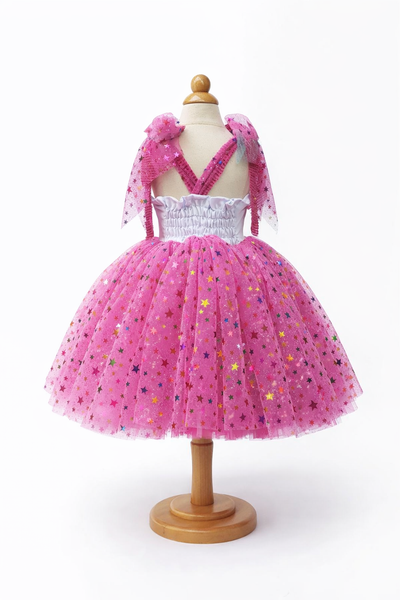 Vestido para niñas inspirado en unicornio mas lazo combinado, tallas desde 12 meses hasta #10