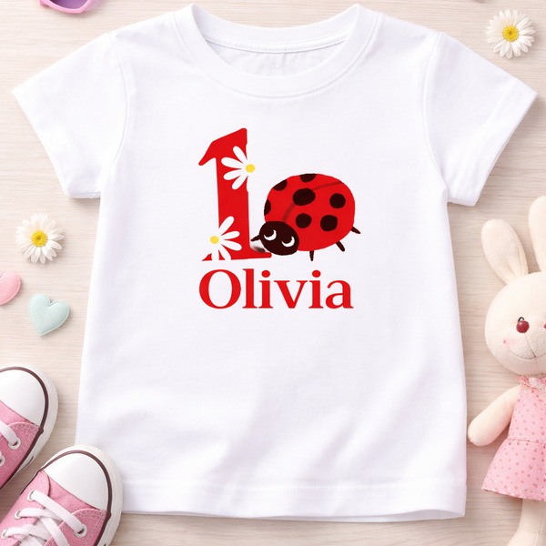 Camisetas familiares inspiradas en Mariquita, Cumpleaños Mariquita