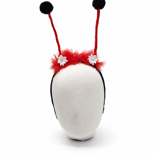Antenitas de mariquita, cintillo negro con antena par niños