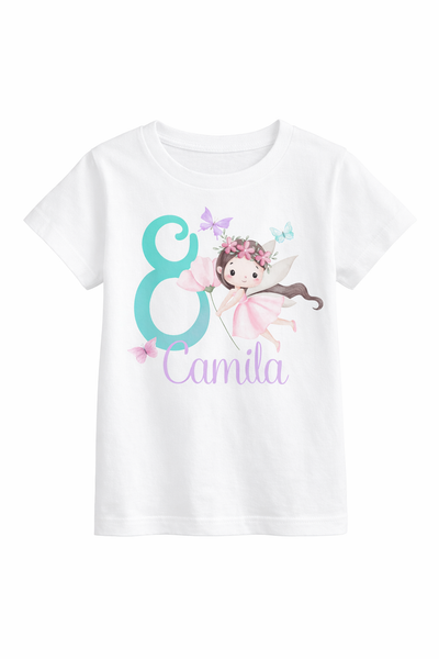 Camisetas familiares inspiradas en Hadas florales y mariposas, Cumpleaños Hadas y Mariposas