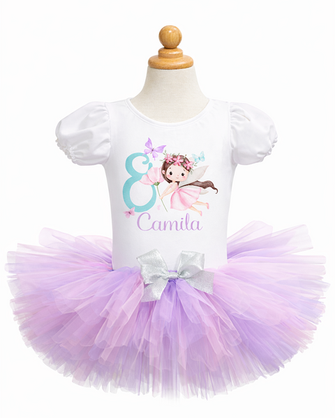 Set de tutu inspirados en mariposas plateadas y rosada, tutu para cumpleaños de mariposas