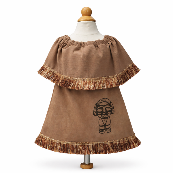 Vestido Básico de India nativa para niñas, Taina disponible en tallas desde 12 meses hasta #12
