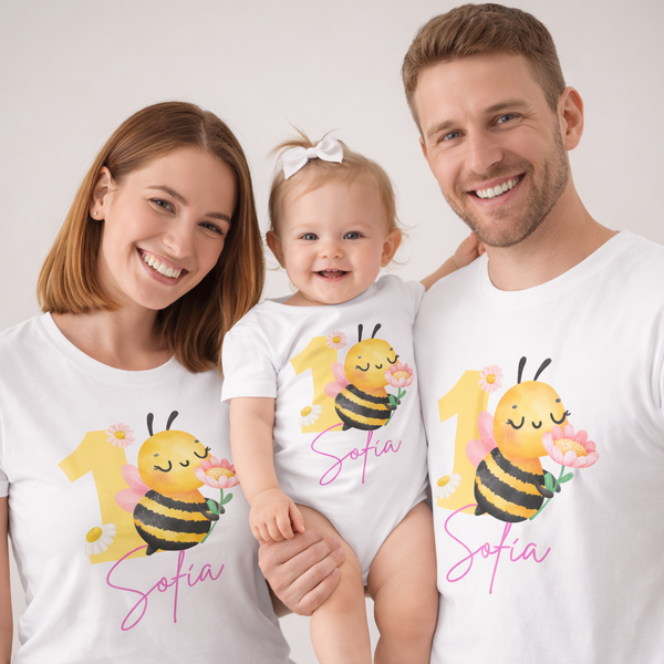 Camisetas familiares inspiradas en abeja, Cumpleaños abejita