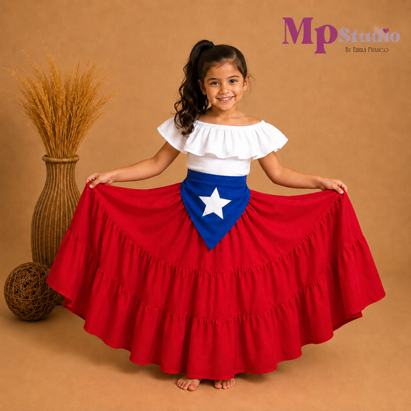 Set Típico Chile – Leotardo y Falda | Niños y Adultos