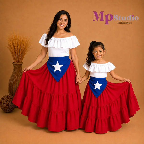 Set Típico Chile – Leotardo y Falda | Niños y Adultos