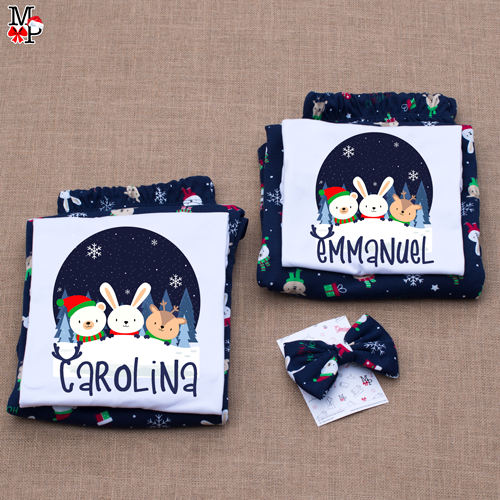 Set de pijama para bebe, Tshirt y pantalon,  Christmas Crew, DISPONIBLE SOLO TALLA #2