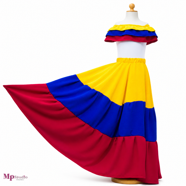 Set Típico Colombiano – Leotardo y Falda | Niños y Adultos