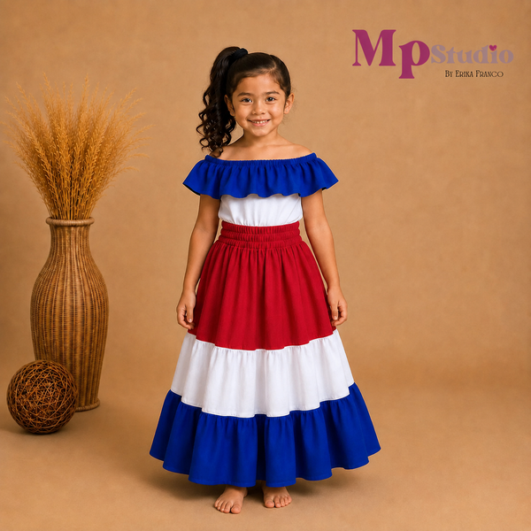 Set Típico Costa Rica – Leotardo y Falda | Niños y Adultos
