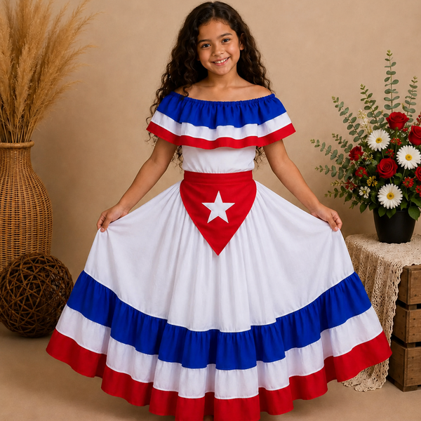 Set Típico Cuba – Leotardo y Falda | Niños y Adultos