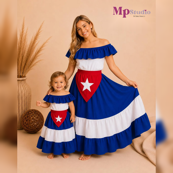 Set Típico Cuba – Leotardo y Falda | Niños y Adultos