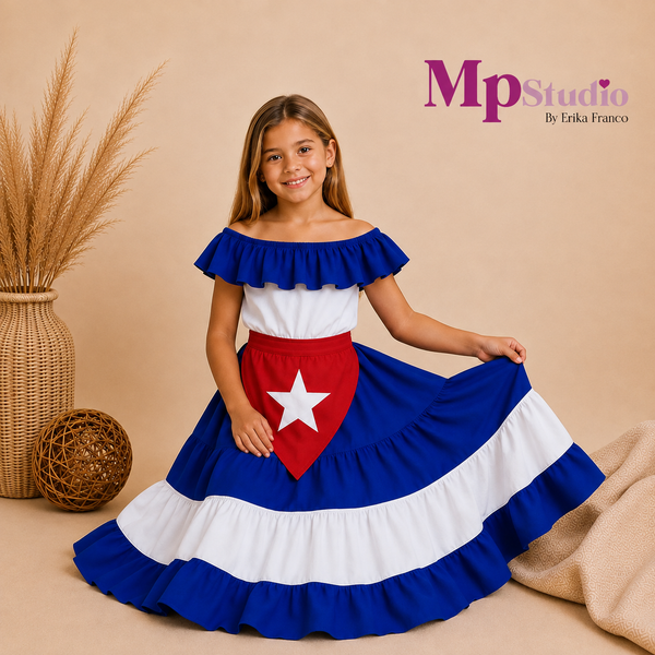 Set Típico Cuba – Leotardo y Falda | Niños y Adultos