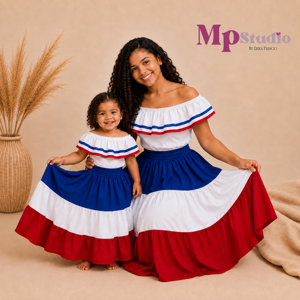 Set Típico República Dominicana – Leotardo y Falda | Niños y Adultos
