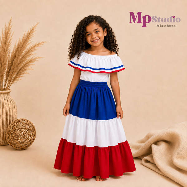 Set Típico República Dominicana – Leotardo y Falda | Niños y Adultos
