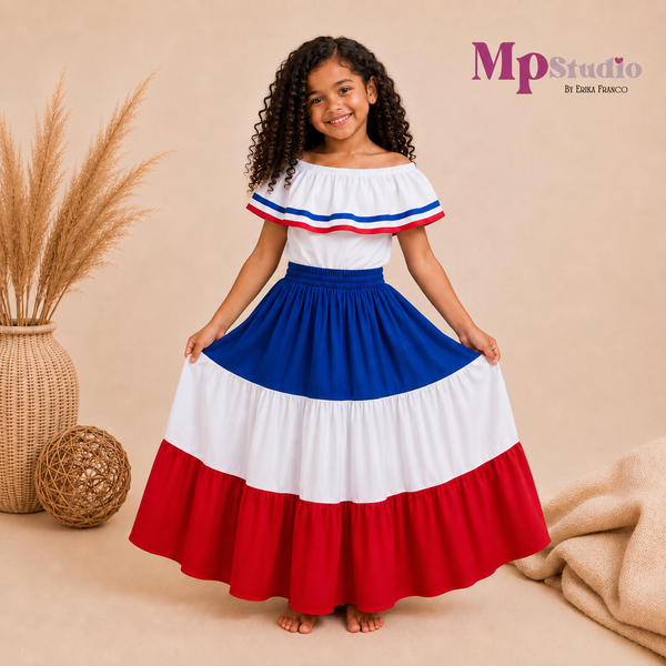 Set Típico República Dominicana – Leotardo y Falda | Niños y Adultos