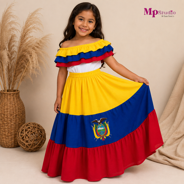 Set Típico Ecuador – Leotardo y Falda | Niños y Adultos
