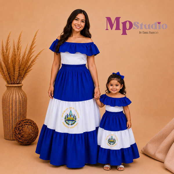Set Típico El Salvador – Leotardo y Falda | Niños y Adultos