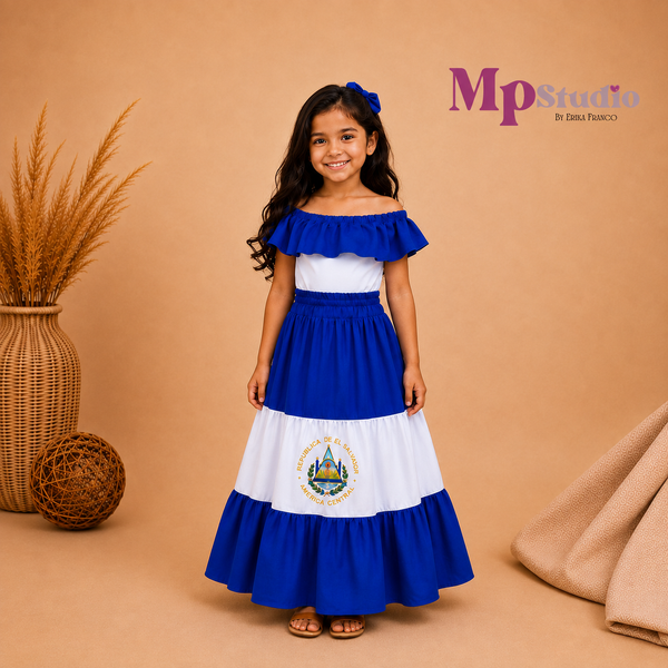 Set Típico El Salvador – Leotardo y Falda | Niños y Adultos