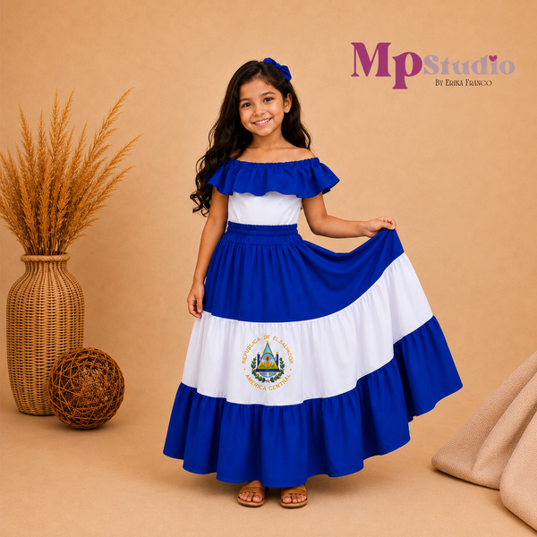 Set Típico El Salvador – Leotardo y Falda | Niños y Adultos