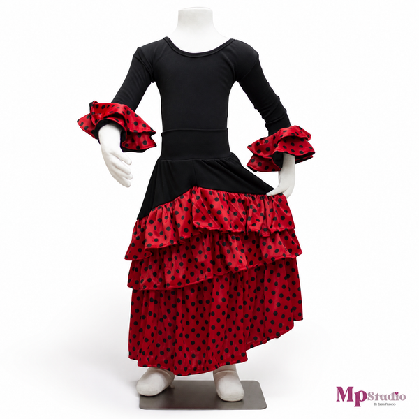 Set Típico Español – Leotardo y Falda de Flamenco | Niñas