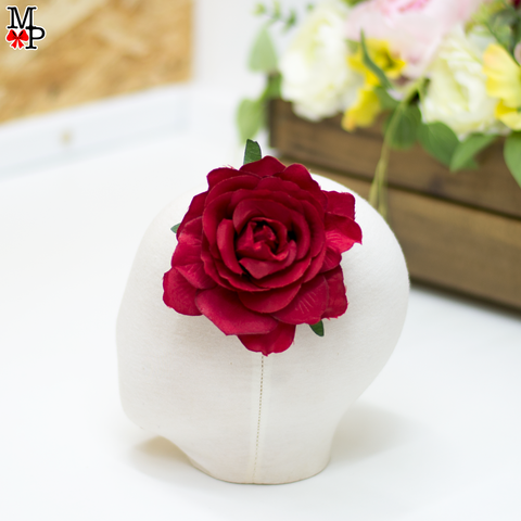 Accesorio para el pelo, Rosa roja española para baile falmenco, Pinza