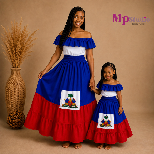 Set Típico Haitiano – Leotardo y Falda | Niños y Adultos