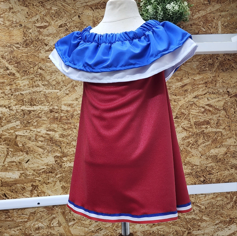 Batica Básica Dominicana Roja, Inspirada en la bandera Dominicana. Disponible desde talla 12 meses hasta #12