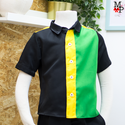 Camisa inspirada en la bandera de Jamaica para niños, Camisa Jamaica,  disponible SOLO TALLA #2 (copia)