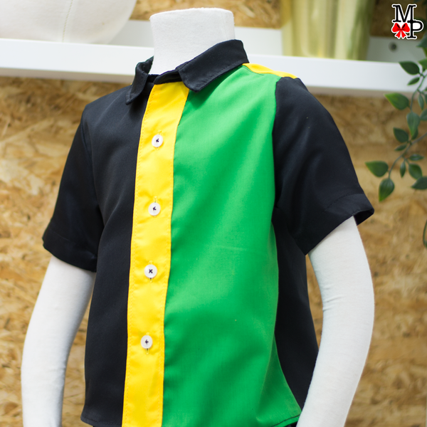 Camisa inspirada en la bandera de Jamaica para niños, Camisa Jamaica,  disponible SOLO TALLA #2 (copia)
