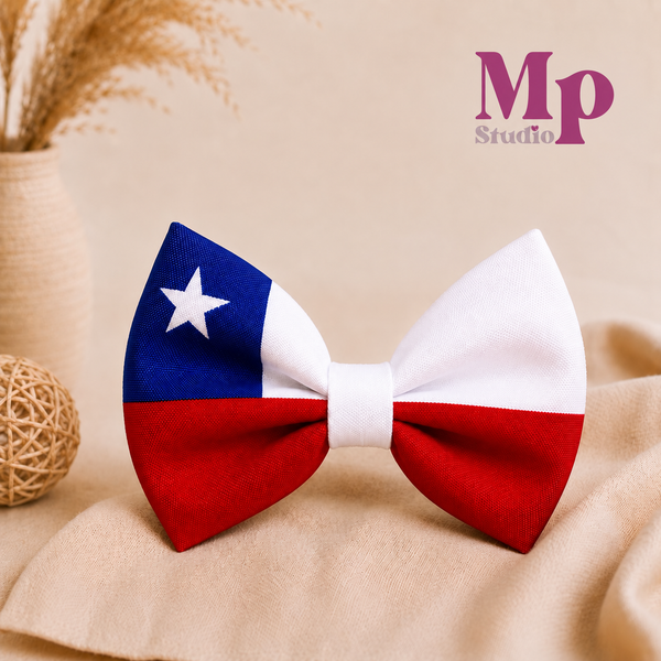 Lazo de Chile 5” con Pinza – Accesorio Patriótico para Niñas 🇨🇱