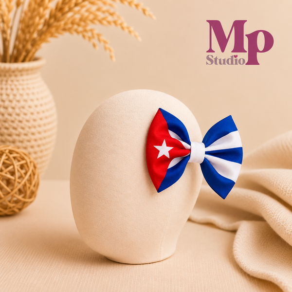 Lazo de Cuba 5” con Pinza – Accesorio Patriótico para Niñas 🇨🇺