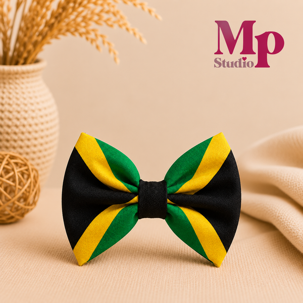 Lazo de Jamaica 5” con Pinza – Accesorio Patriótico para Niñas 🇯🇲