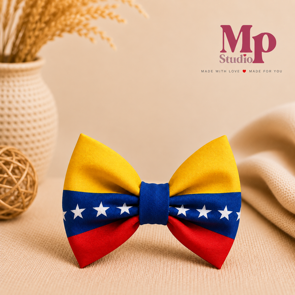 Lazo de Venezuela 5” con Pinza – Accesorio Patriótico para Niñas 🇻🇪